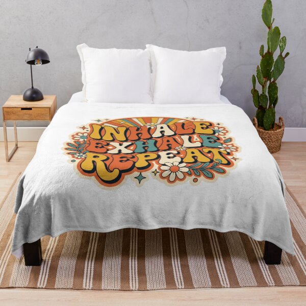 Item preview, Retro 70s Groovy Inhale Exhale Repeat Typography designed and sold by nvrprooo.