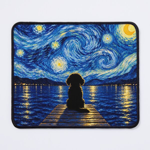 Item preview, Funny Cavachon Starry Night Painting Bridge Star Mom Dad Kids designed and sold by FurryHavenPH.