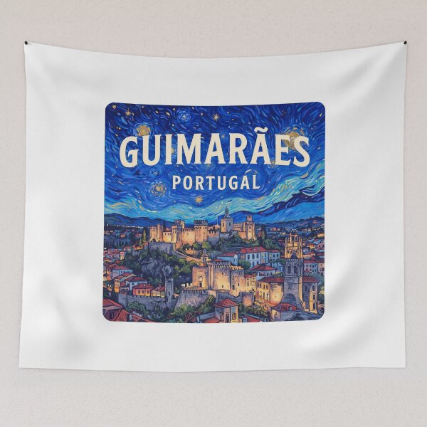 Item preview, Guimarães Portugal: Starry Night Art - Medieval Castle designed and sold by CircinusStore.