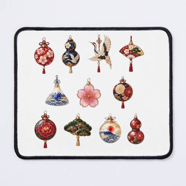 Item preview, Japanese Lucky Ornaments Sticker Sheet | Sakura, Crane & Mount Fuji designed and sold by asumintjapan1.