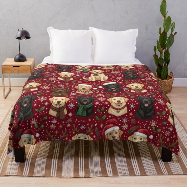 Item preview, Labrador Dog Pattern at Christmas: Santa Hats and Reindeer designed and sold by Goodthingstree.
