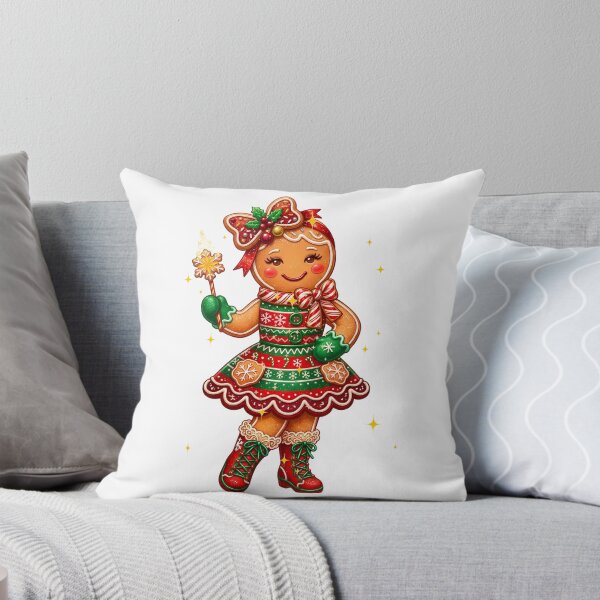 Item preview, Adorable Christmas Gingerbread Girl with Magic Wand - Christmas Images designed and sold by VibranPalette.