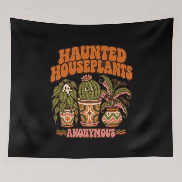 Item preview, Haunted Houseplants Anonymous - Retro Spooky Plant Lady designed and sold by Far Out Goods.