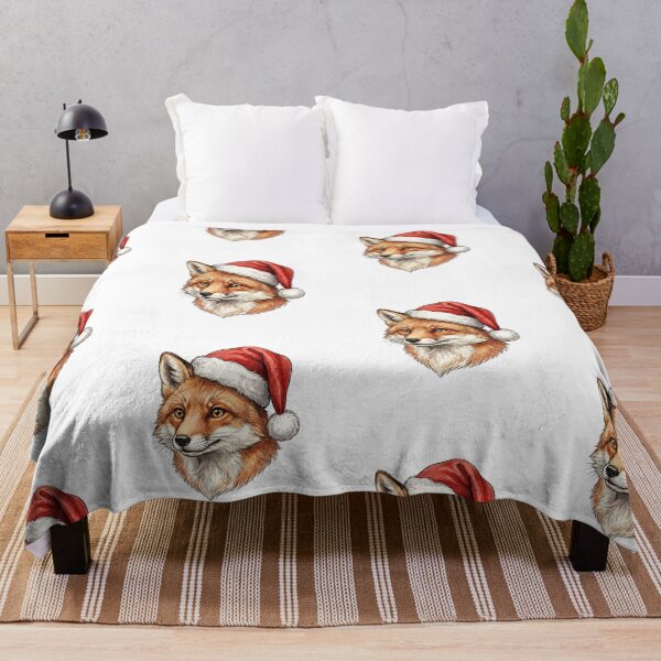 Item preview, Christmas Fox Wearing Santa Hat – Cute Woodland Animal Holiday designed and sold by SOUFIANE1991.