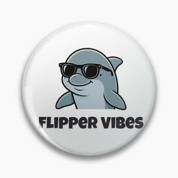 Item preview, Flipper Vibes Funny Dolphin Pun designed and sold by Wild Shades.