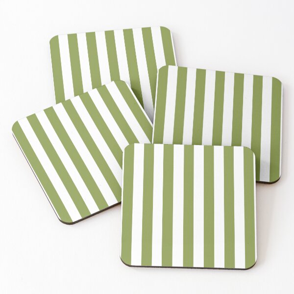 Item preview, Olive green and white vertical stripes pattern designed and sold by RishabhArts1.