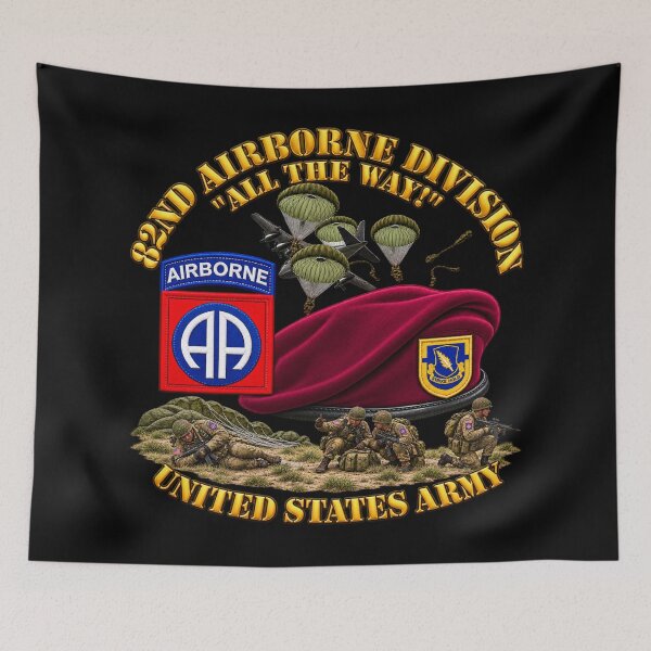 Item preview, 82nd Airborne Div - Beret - Mass Tac - Maroon  - 1st Bn - 504th Infantry - DZ Action - 3D - Transparent designed and sold by Military Insignia Products.