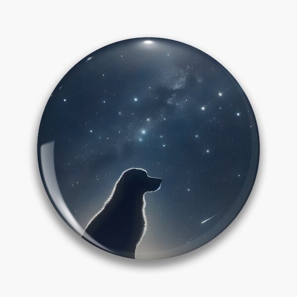 Item preview, Dog Silhouette Gazing at Paw Constellation Night Sky designed and sold by Sybille-Yates.
