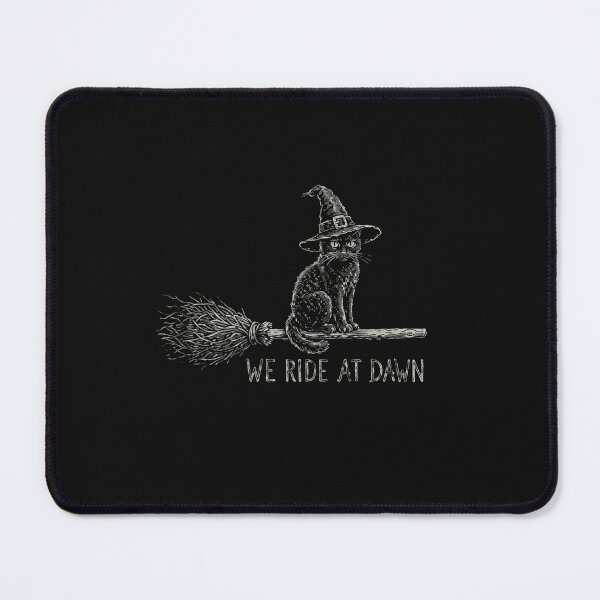 Item preview, Vintage Etched Witch Cat on Broomstick - We Ride At Dawn    designed and sold by Designart68.