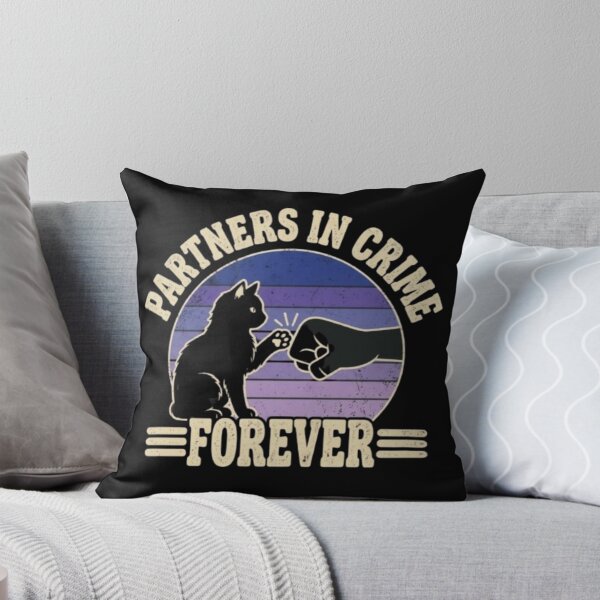 Item preview, Partners In Crime Forever Cute Black Cat Paw Fist Bump Vintage Sunset designed and sold by Dogandesighn.