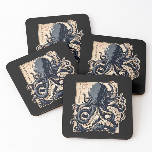 Item preview, Vintage Ukiyo-e Style Giant Octopus Kraken Woodblock Art designed and sold by Designart68.