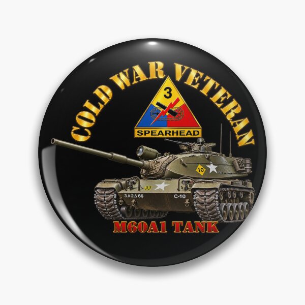 Item preview, Army - Cold War Vet - 3rd Armored Division - M60A1 Tank - Spearhead - 3D - Transparent designed and sold by Military Insignia Products.
