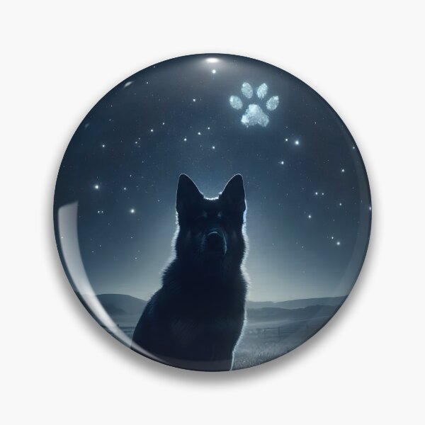Item preview, Dog Silhouette Gazing at Paw Constellation Night Sky designed and sold by Sybille-Yates.