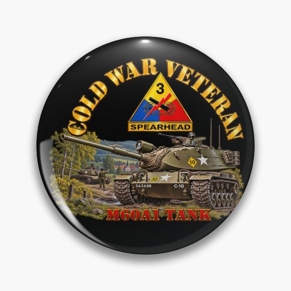 Item preview, Army - Cold War Vet - 3rd Armored Division - M60A1 Tank - Spearhead -Training in West Germany - 3D - Transparent designed and sold by Military Insignia Products.
