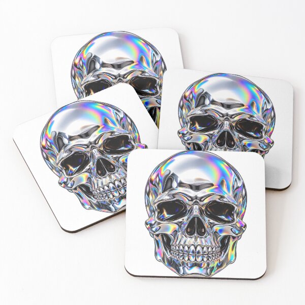 Item preview, Iridescent Chrome Skull designed and sold by Pocket Mood Studio.