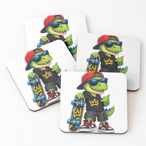 Item preview, Cool Skateboarding Dinosaur – Streetwear Dino Kid  designed and sold by Rod7Shirts.