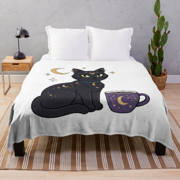 Item preview, Mystic Black Cat and Coffee designed and sold by OddLittleGoods.