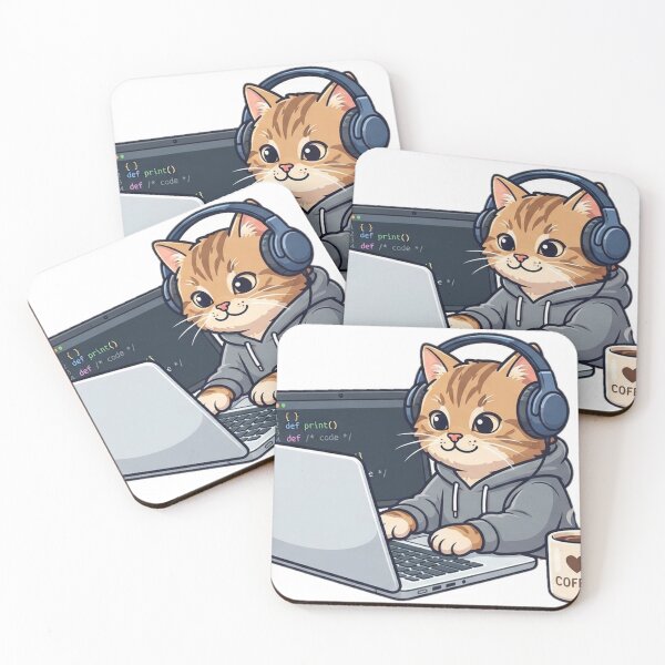 Item preview, Programmer Cat designed and sold by OddLittleGoods.
