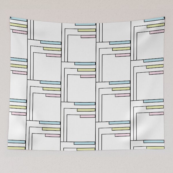 Item preview, Minimalist Bauhaus Style Geometric Line Art - Pastel Block Design designed and sold by MiPa78.