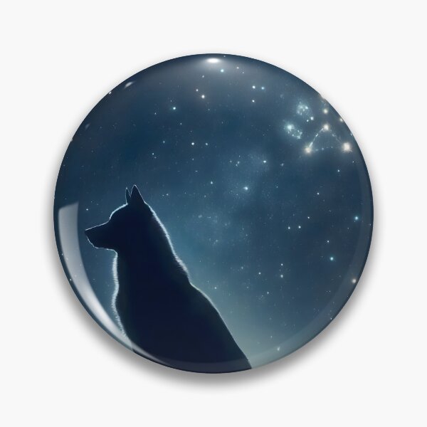 Item preview, Dog Silhouette Gazing at Paw Constellation Night Sky designed and sold by Sybille-Yates.