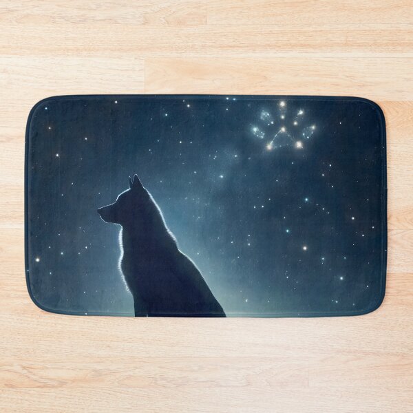 Item preview, Dog Silhouette Gazing at Paw Constellation Night Sky designed and sold by Sybille-Yates.
