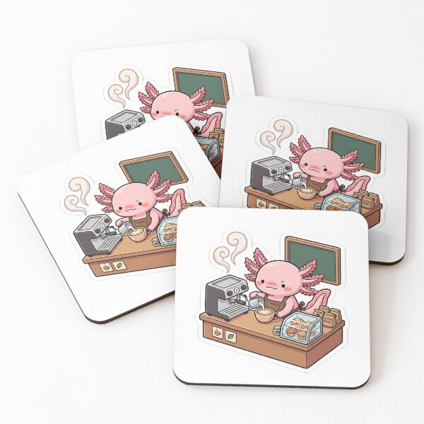 Item preview, Axolotl Barista Latte Art Cozy Coffee Shop Sticker designed and sold by THELOREAN.