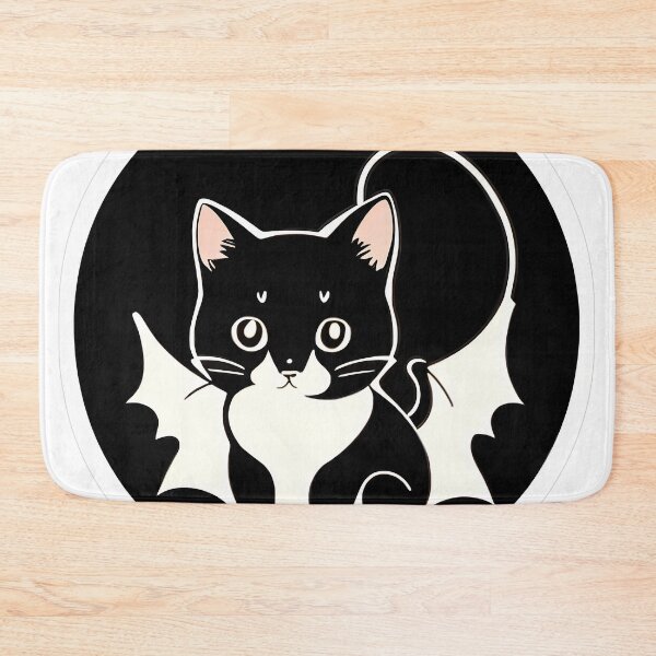 Item preview, Black Cat with Bat Wings in Circle designed and sold by For-Cat Studio.