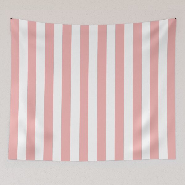 Item preview, Peach and white vertical candy stripes pattern designed and sold by RishabhArts1.
