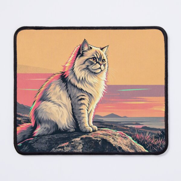 Item preview, Himalayan Cat Sunset Synthwave Aesthetic Retro Pop Art designed and sold by Dogandesighn.