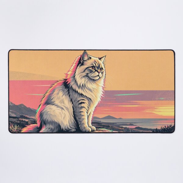 Item preview, Himalayan Cat Sunset Synthwave Aesthetic Retro Pop Art designed and sold by Dogandesighn.