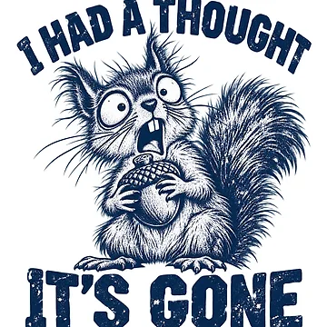 Artwork thumbnail, Startled Squirrel Acorn Humor by ROUX-ART