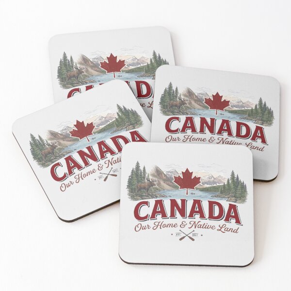 Item preview, Vintage Canadian Mountain Landscape Patriotic Pro Canada  designed and sold by LEILA ART SPACE.