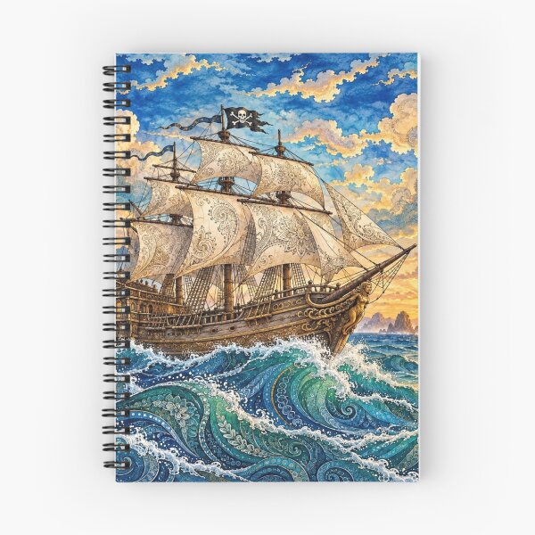 Item preview, Intricate Pirate Ship designed and sold by PaintedbyCarol.