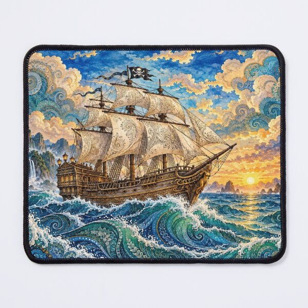 Item preview, Intricate Pirate Ship designed and sold by PaintedbyCarol.