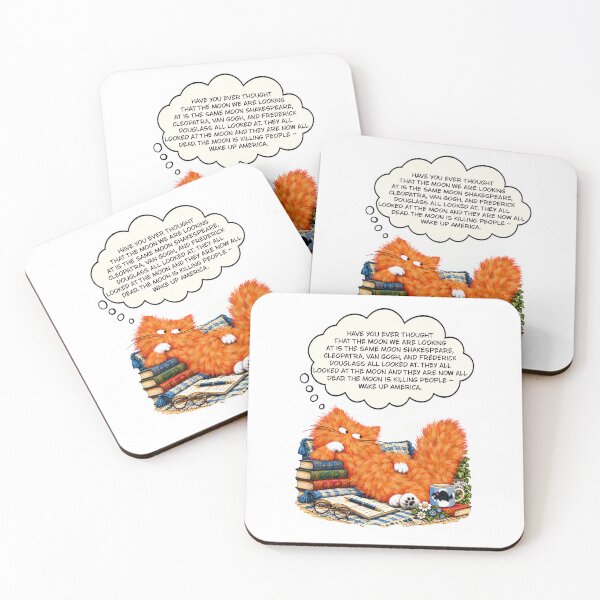 Item preview, Funny Cat Quote – The Moon Is Killing People designed and sold by TrueWoven Studio.