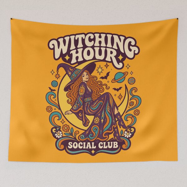 Item preview, Witching Hour Social Club - Retro Vintage Celestial Witch designed and sold by Far Out Goods.