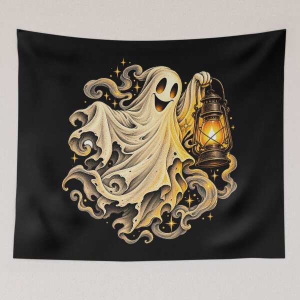 Item preview, Lantern Ghost Retro Halloween designed and sold by Haji  Kamora.