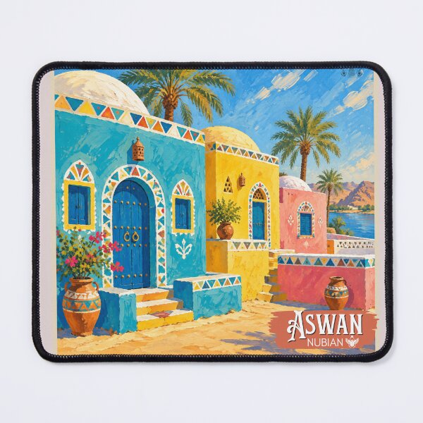 Item preview, Aswan Nubian Houses Colorful Egypt Art Print designed and sold by KaBaRen.