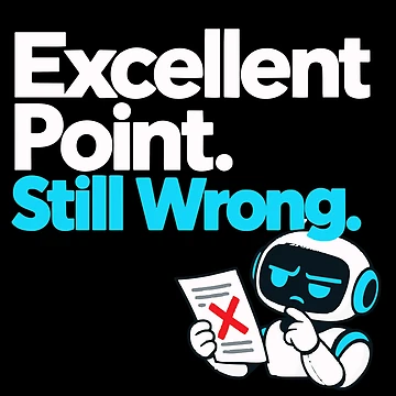 Artwork thumbnail, Excellent Point. Still Wrong. AI Fact-Check Design by ThreadQuirk
