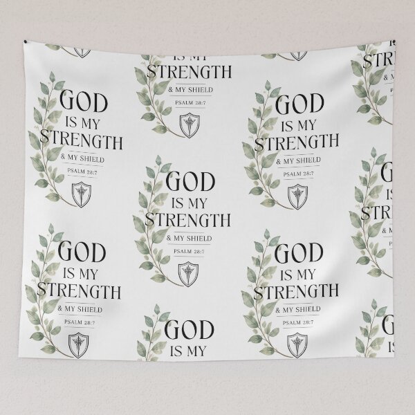 Item preview, God Is My Strength and My Shield – Psalm 28:7 Botanical Christian Design designed and sold by BabbleQueen.
