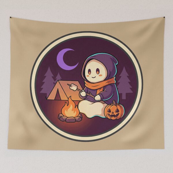 Item preview, Camping Ghost Toasting Marshmallows By Fire designed and sold by ELmestka.