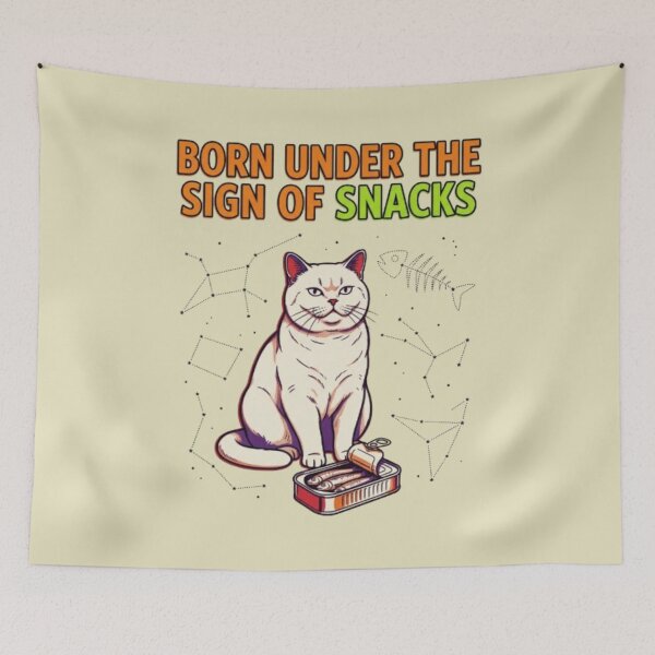 Item preview, Born Under the Sign of Snacks Cat Funny Zodiac Cat Astrology Cat Lover Gift Witchy Celestial Cat Mom designed and sold by FurRealStudioCo.