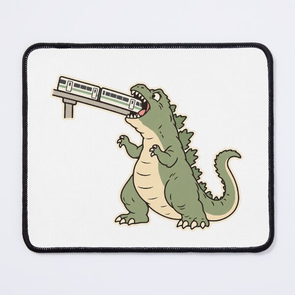 Item preview, Cute Green Monster Eating Train Retro Cartoon Dinosaur designed and sold by NatureStyle555.