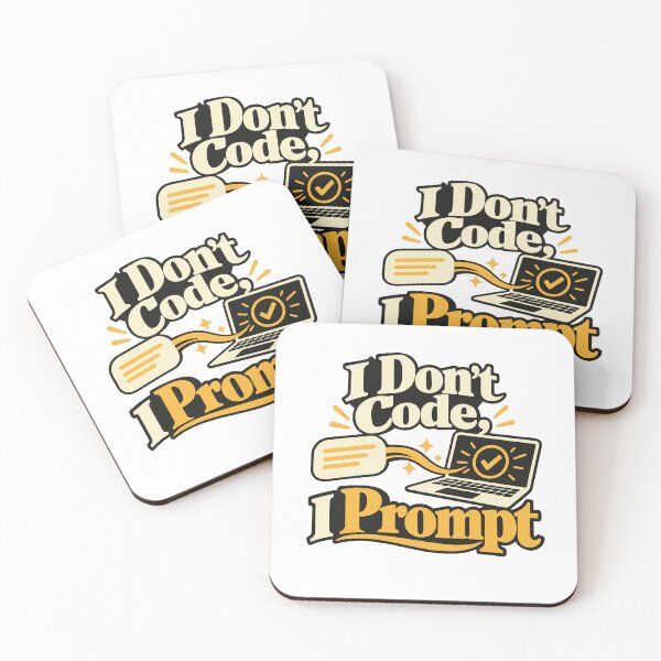 Item preview, I Don't Code, I Prompt Typographic Design designed and sold by ThreadQuirk.