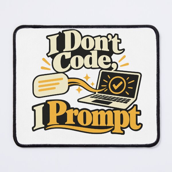 Item preview, I Don't Code, I Prompt Typographic Design designed and sold by ThreadQuirk.