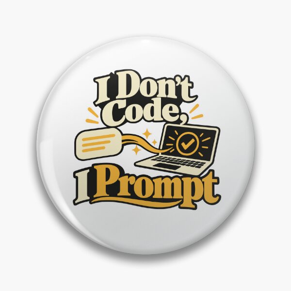 Item preview, I Don't Code, I Prompt Typographic Design designed and sold by ThreadQuirk.
