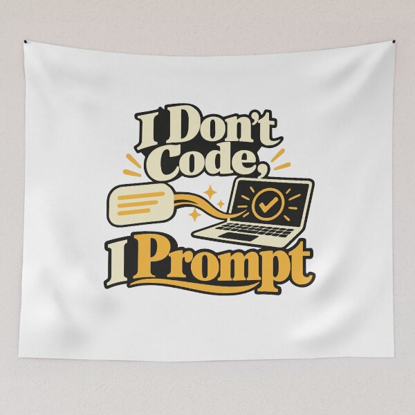 Item preview, I Don't Code, I Prompt Typographic Design designed and sold by ThreadQuirk.