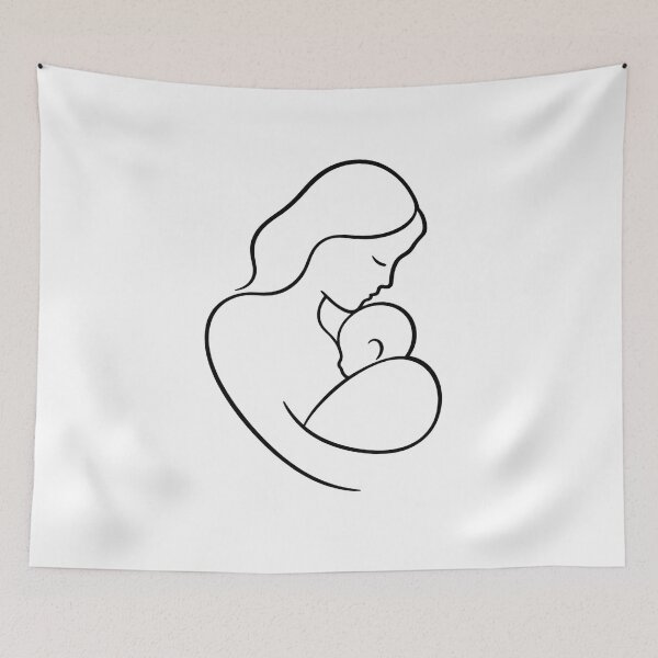 Item preview, Mother and Baby Line Art – Minimalist Motherhood Design designed and sold by SVALANART.