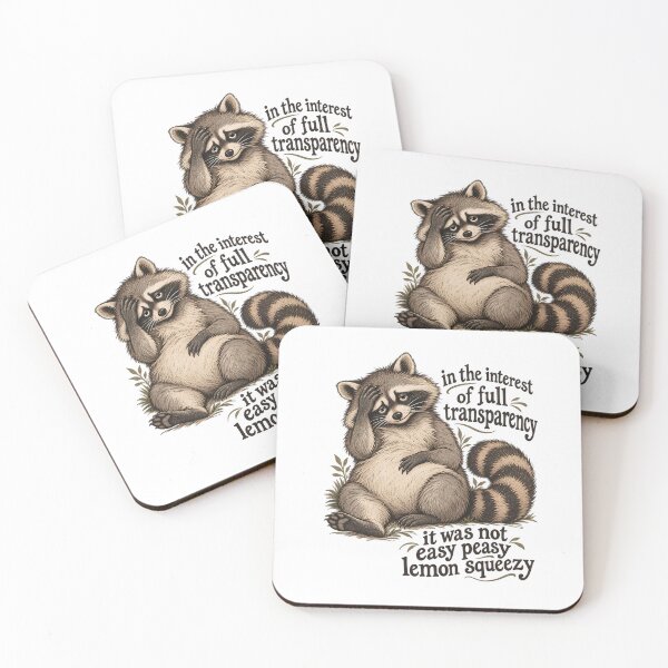 Item preview, It Was Not Easy Peasy Lemon Squeezy Raccoon designed and sold by sollunadesignns.