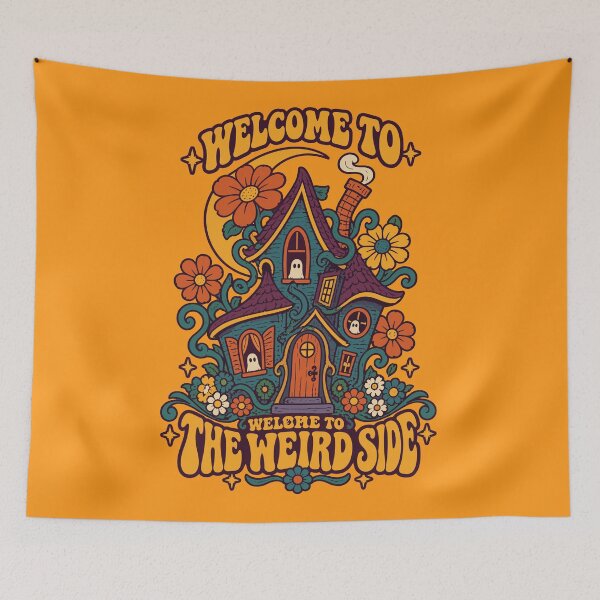 Item preview, Welcome To The Weird Side - Retro Haunted House & Ghosts designed and sold by Far Out Goods.